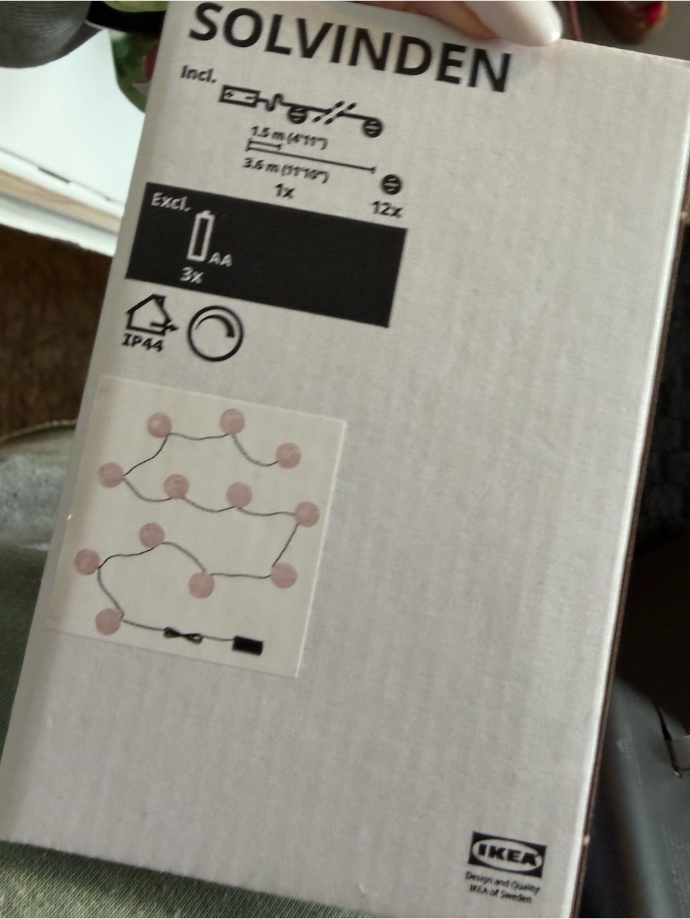 IKEA SOLVINDEN Pink LED String Lights - Battery Operated